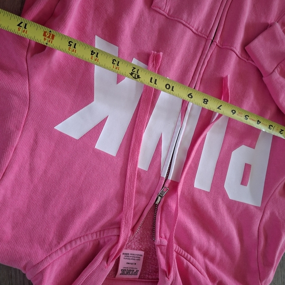 Victoria's Secret Women's PINK Logo Full Zip-up Sweatshirt Hoodie size medium - Picture 6 of 6